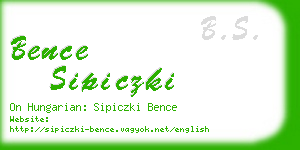 bence sipiczki business card
